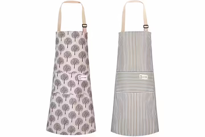 Syhood 2 Pieces Cotton Linen Cooking Apron