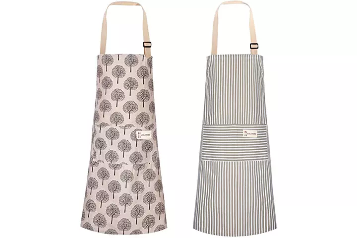 Syhood 2 Pieces Cotton Linen Cooking Apron