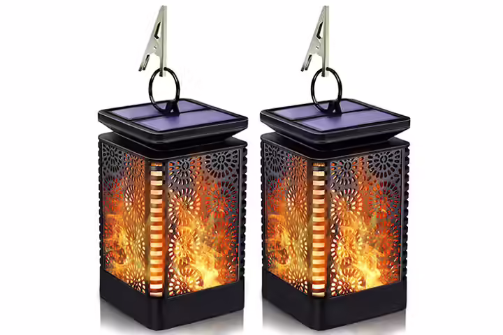 TOFU Solar Lantern Lights Outdoor Hanging with Flickering Dancing Flame