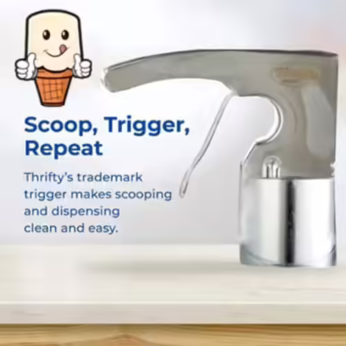 Thrifty Stainless Steel Cylindrical Ice Cream Scoop