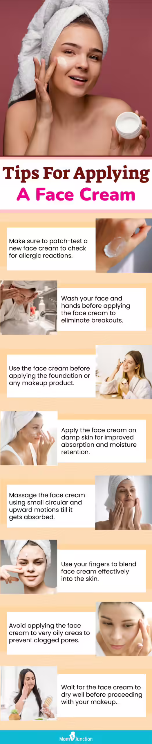 Tips For Applying A Face Cream(infographic)