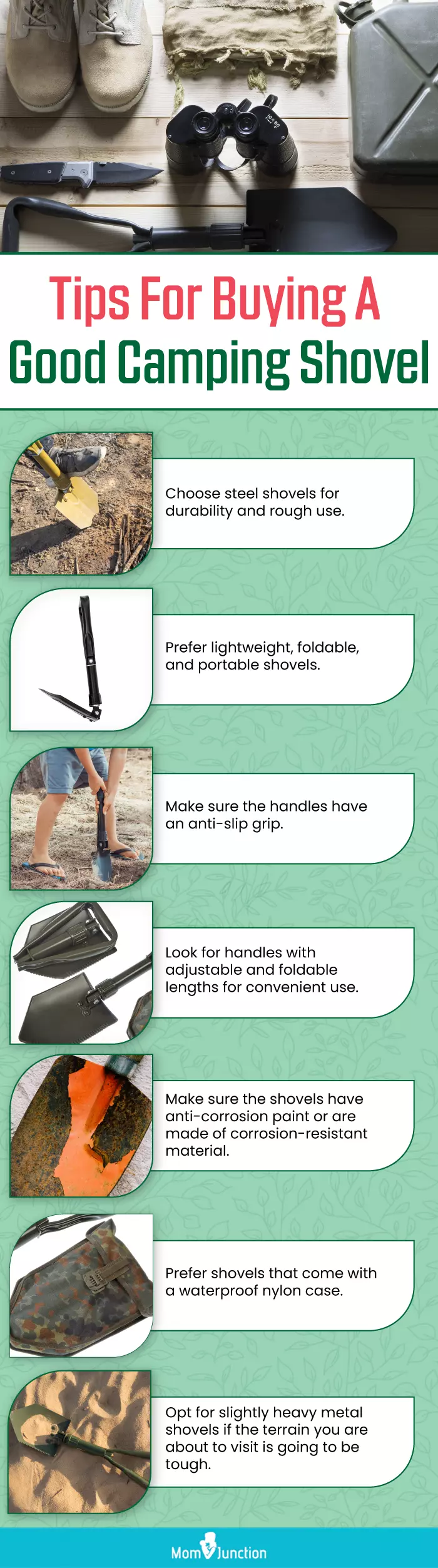 Tips For Buying A Good Camping Shovel (infographic)