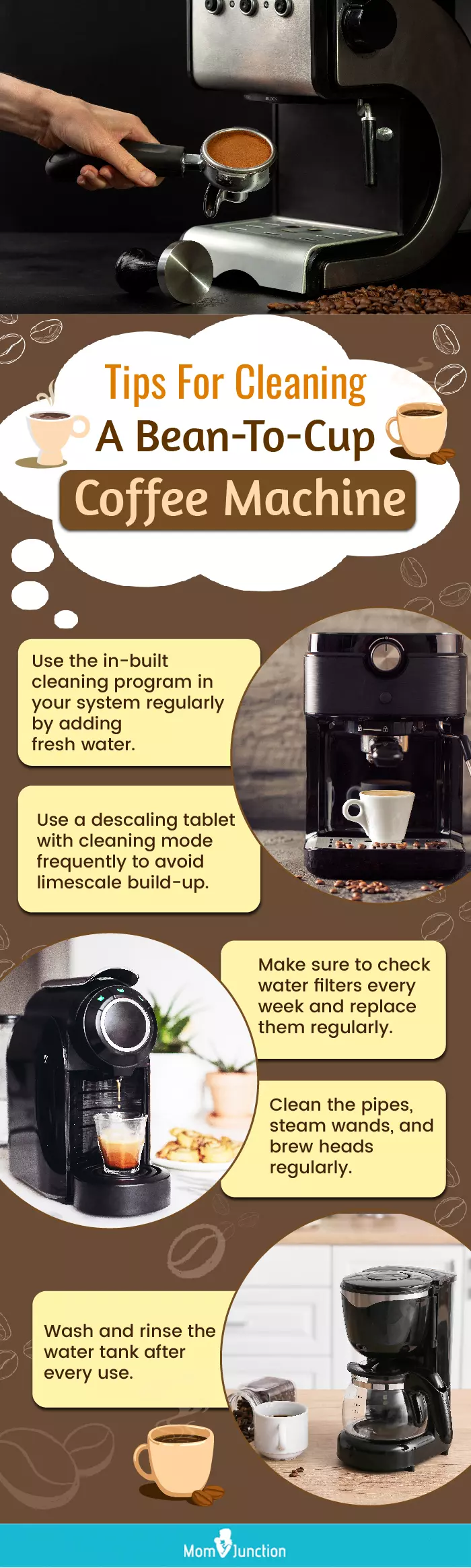 Tips For Cleaning A Bean To Cup Coffee Machine (infographic)