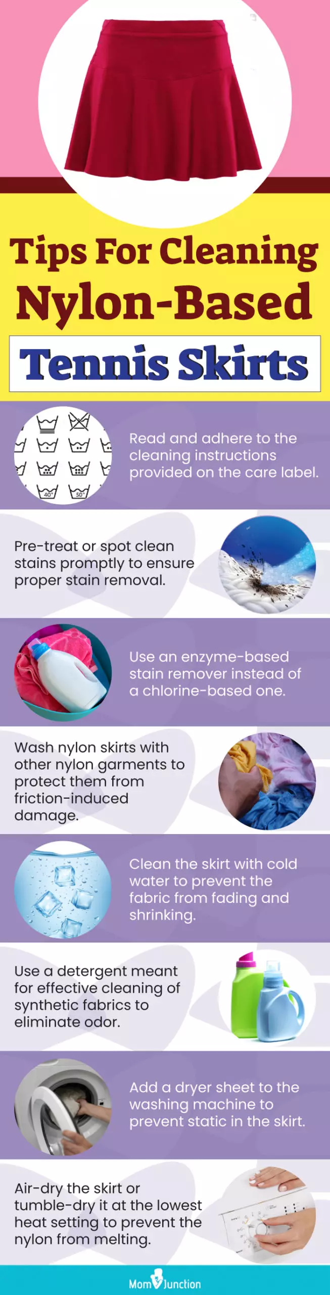 Tips For Cleaning Nylon Based Tennis Skirts (infographic)