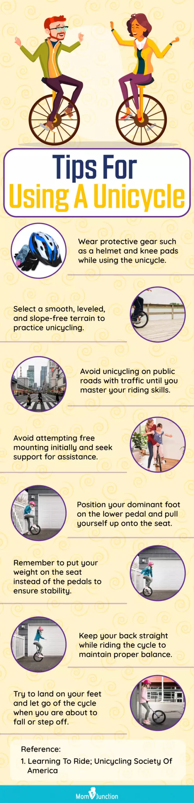  Tips For Using A Unicycle (infographic)