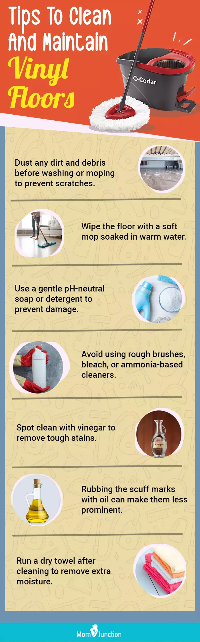 Tips To Clean And Maintain Vinyl Floors (infographic)