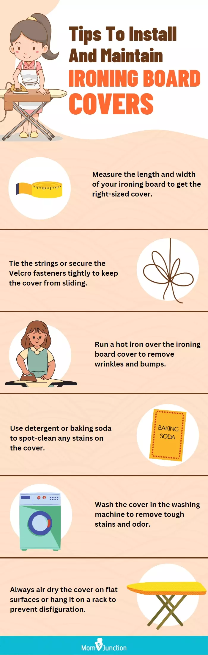 Tips To Install And Maintain Ironing Board Covers (infographic)