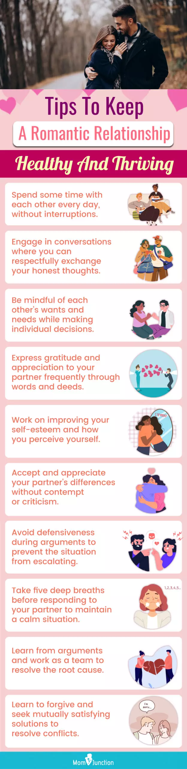 Tips To Keep A Romantic Relationship Healthy And Thriving (infographic)