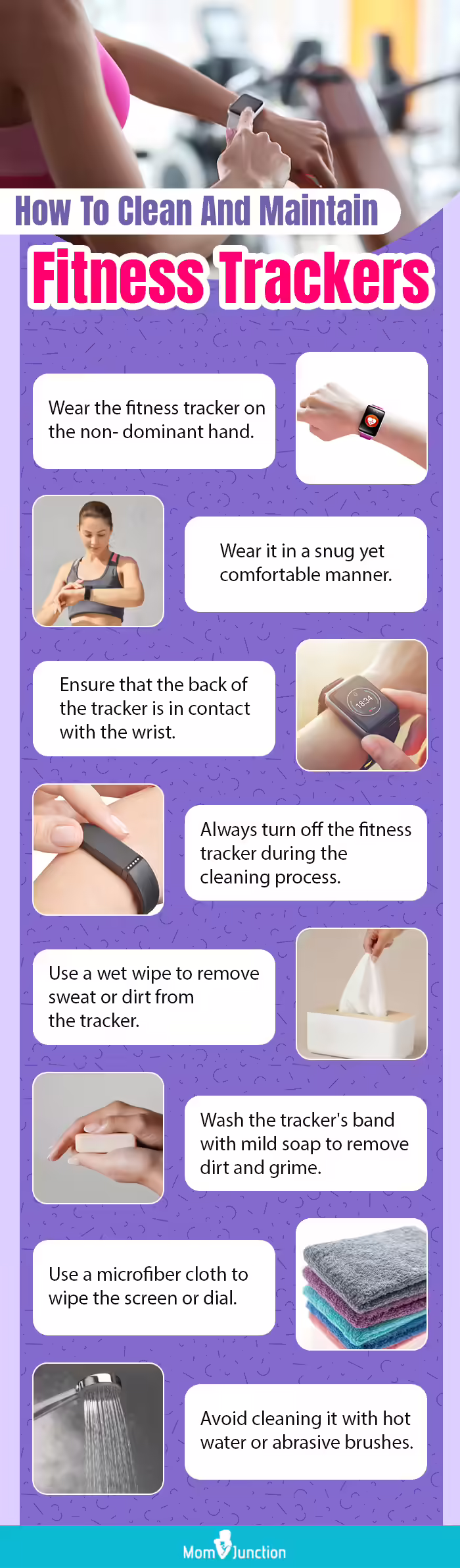 Tips To Wear And Maintain Fitness Trackers (infographic)