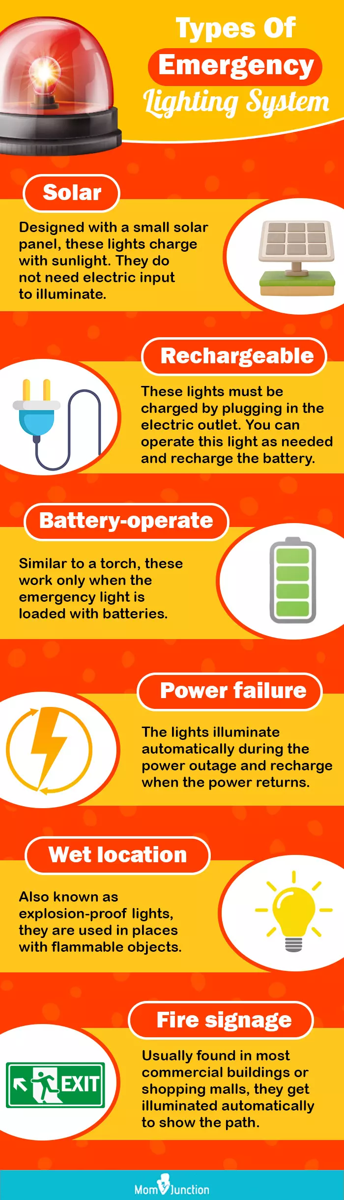 Types Of Emergency Lighting System (infographic)