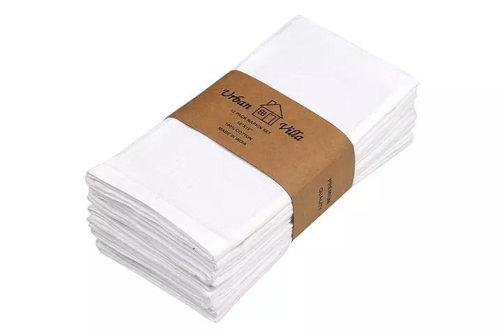 Urban Villa White Casement Weave Ultra Soft Premium Quality Dinner Napkins