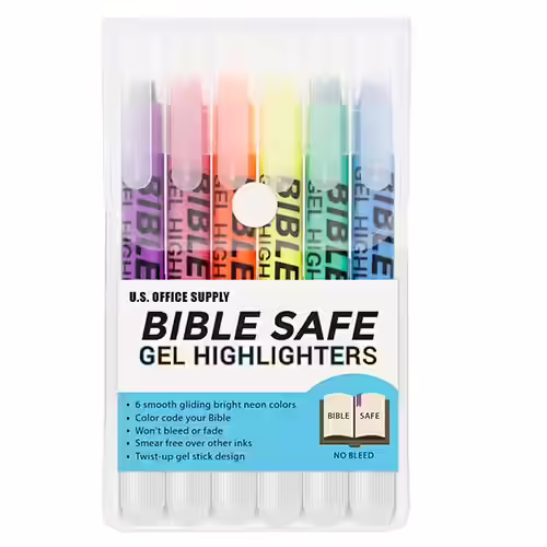 U.S. Office Supply Bible Safe Gel Highlighters