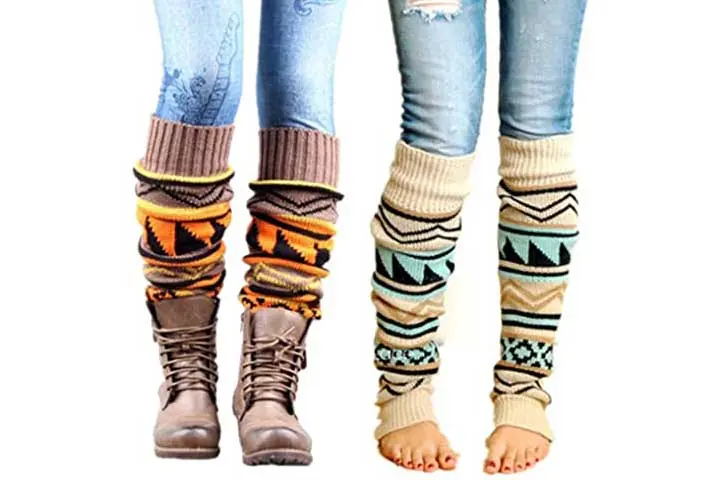 VIGVOG Womens Boho Knitted Leg Warmers for Women