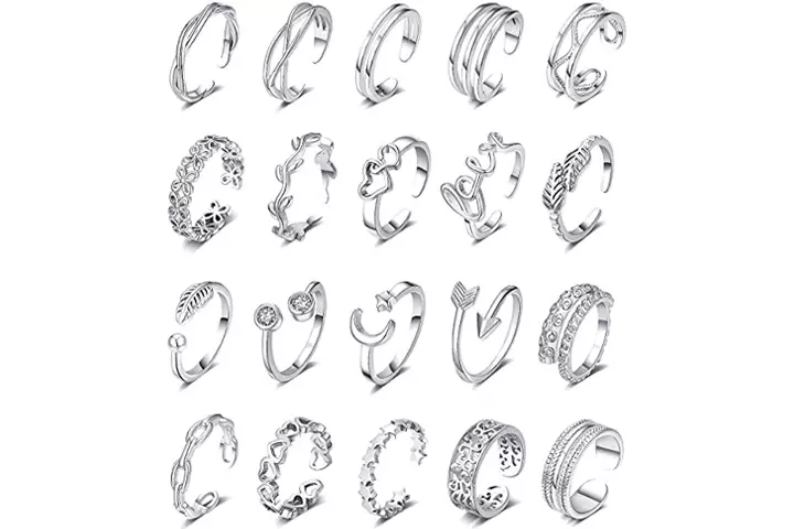 WFYOU 18K Adjustable Toe Rings for Women