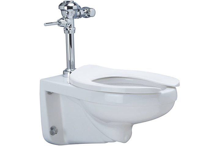 Wall Hung Elongated Toilet System With Top Spud