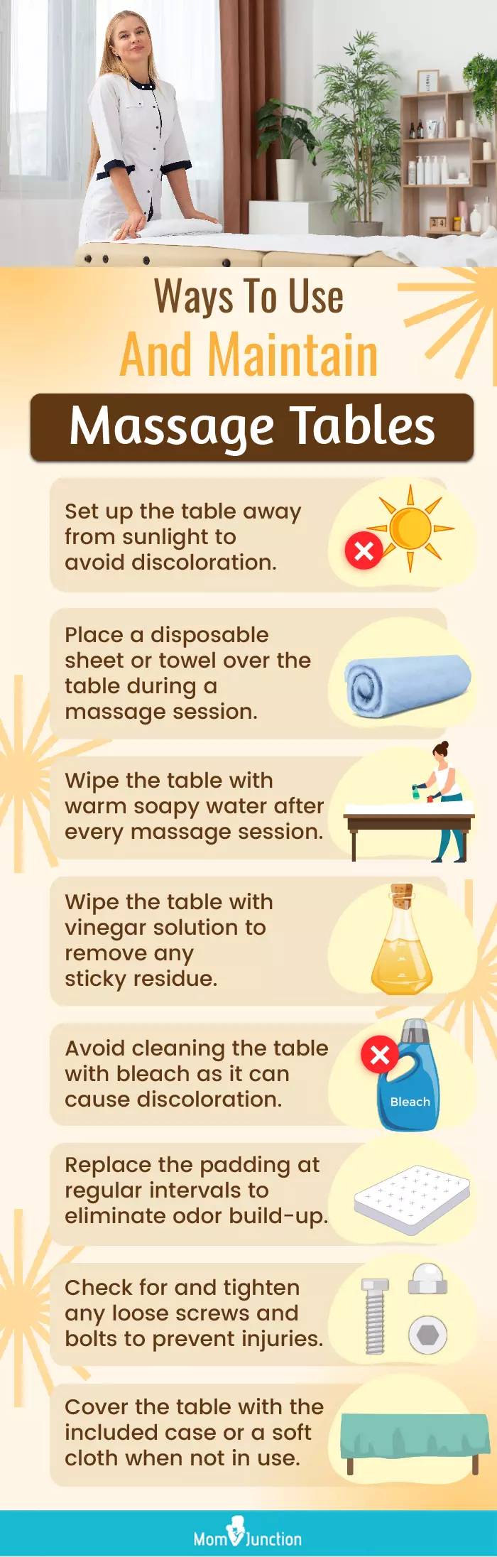 Ways To Use And Maintain Massage Tables (infographic)