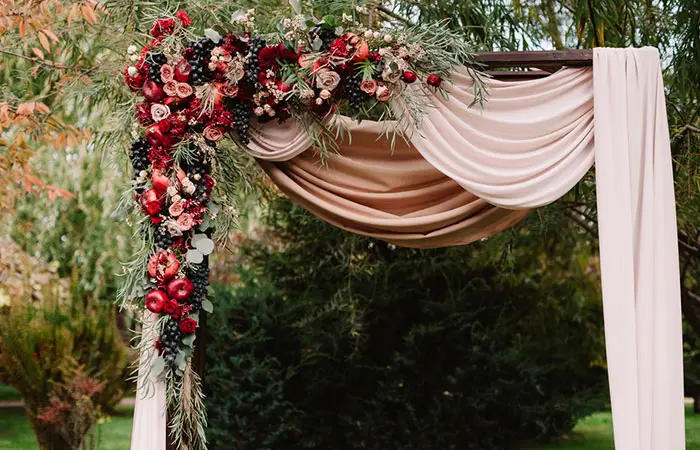 Unique and beautiful wedding reception entrance