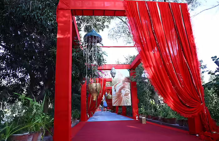 Outdoor wedding reception with the backdrop of nature Outdoor wedding reception with the backdrop of nature