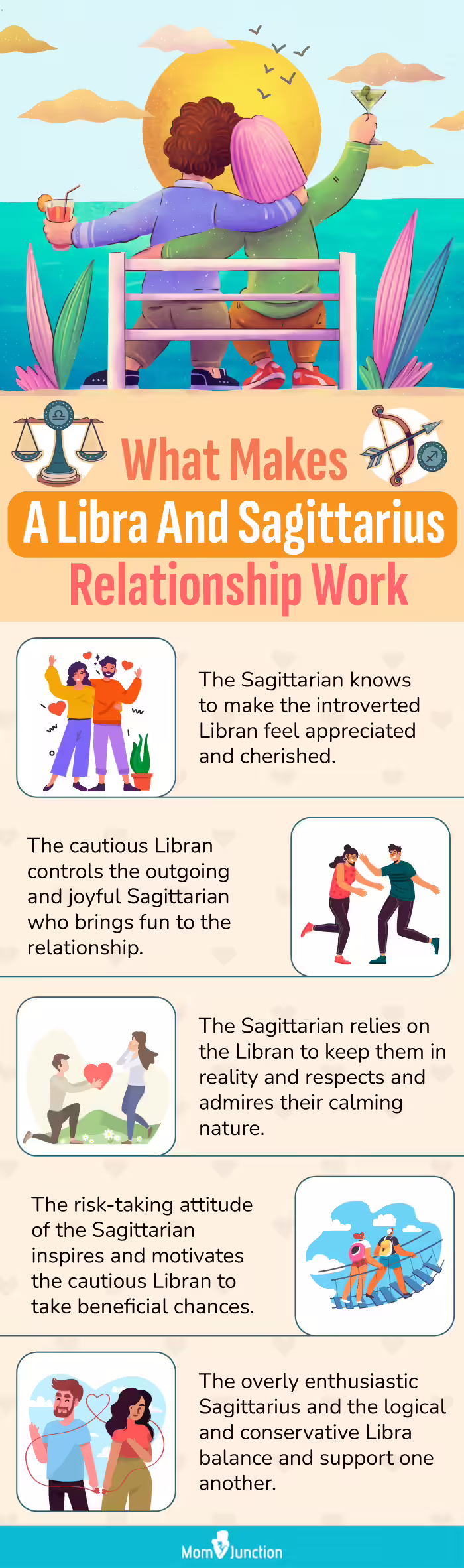 what makes a libra and sagittarius relationship work (infographic)