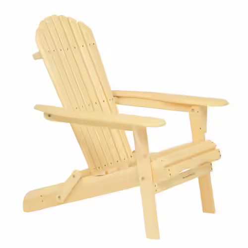 Wood-Natrl Folding Adirondack Chair Set