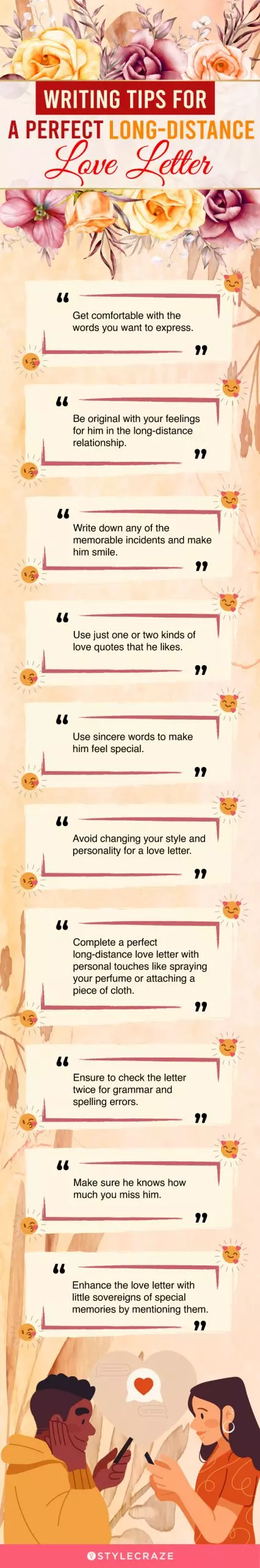 writing tips for a perfect long distance love letter (infographic)