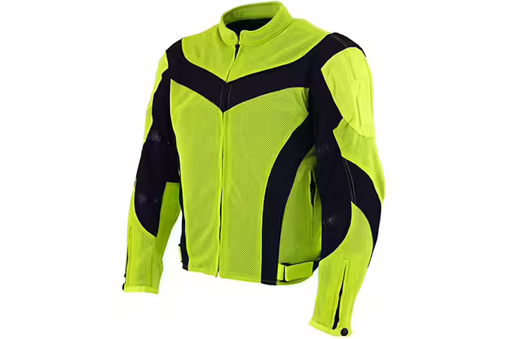 Xelement Men&rsquo;s Invasion Neon Green Motorcycle Jacket