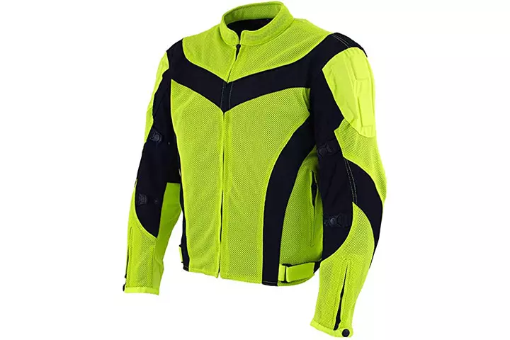 Xelement Men’s Invasion Neon Green Motorcycle Jacket