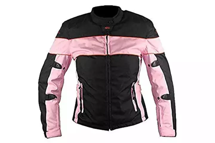 Xelement Women’s Pinky Black Motorcycle Jacket