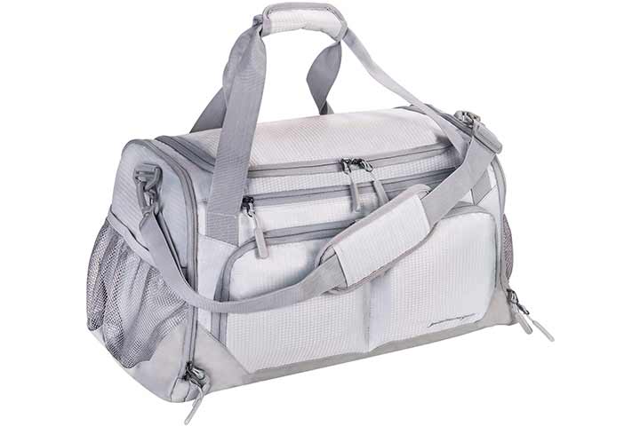 Yixinunique Gym And Sports Duffle Bag With Shoes Compartment, Gray