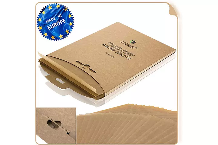 Zezazu Unbleached Non-Stick Parchment Paper Baking Sheets