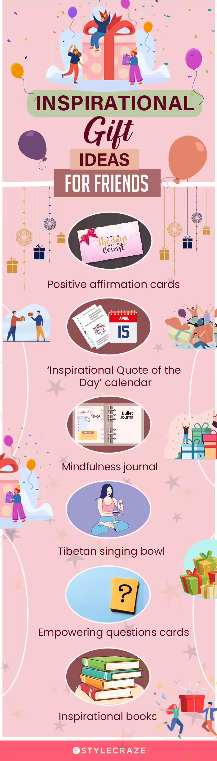 inspitational gift ideas for friends (infographic)