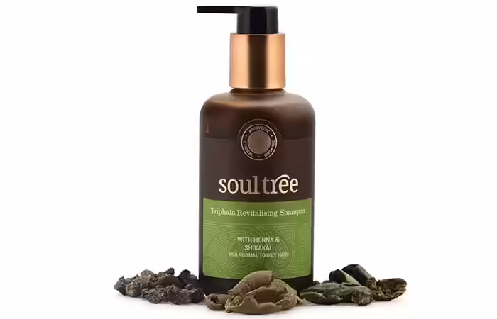 1. Soultree Triphala Revitalizing Shampoo With Henna And Shikakai