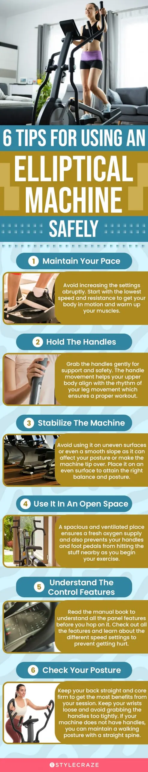 6 Safety Tips When Using An Elliptical Machine (infographic)