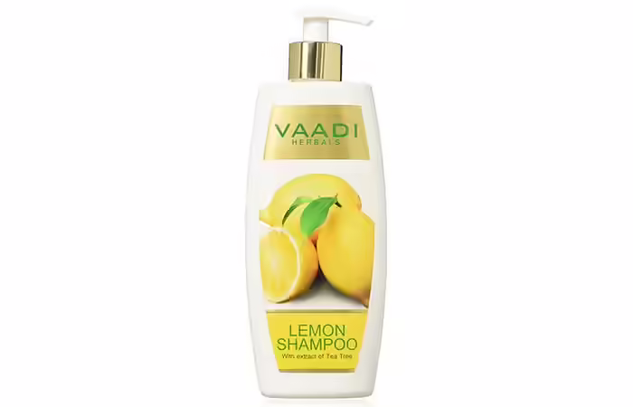 6. Vaadi Herbals Dandruff Defense Lemon Shampoo With Extract Of Tea Tree