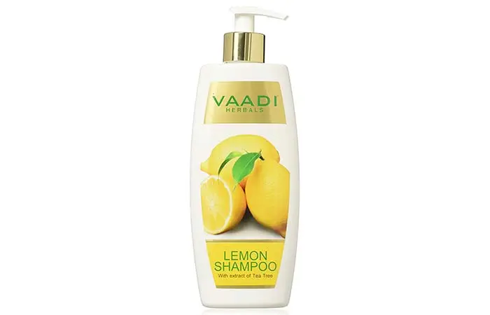 6. Vaadi Herbals Dandruff Defense Lemon Shampoo With Extract Of Tea Tree