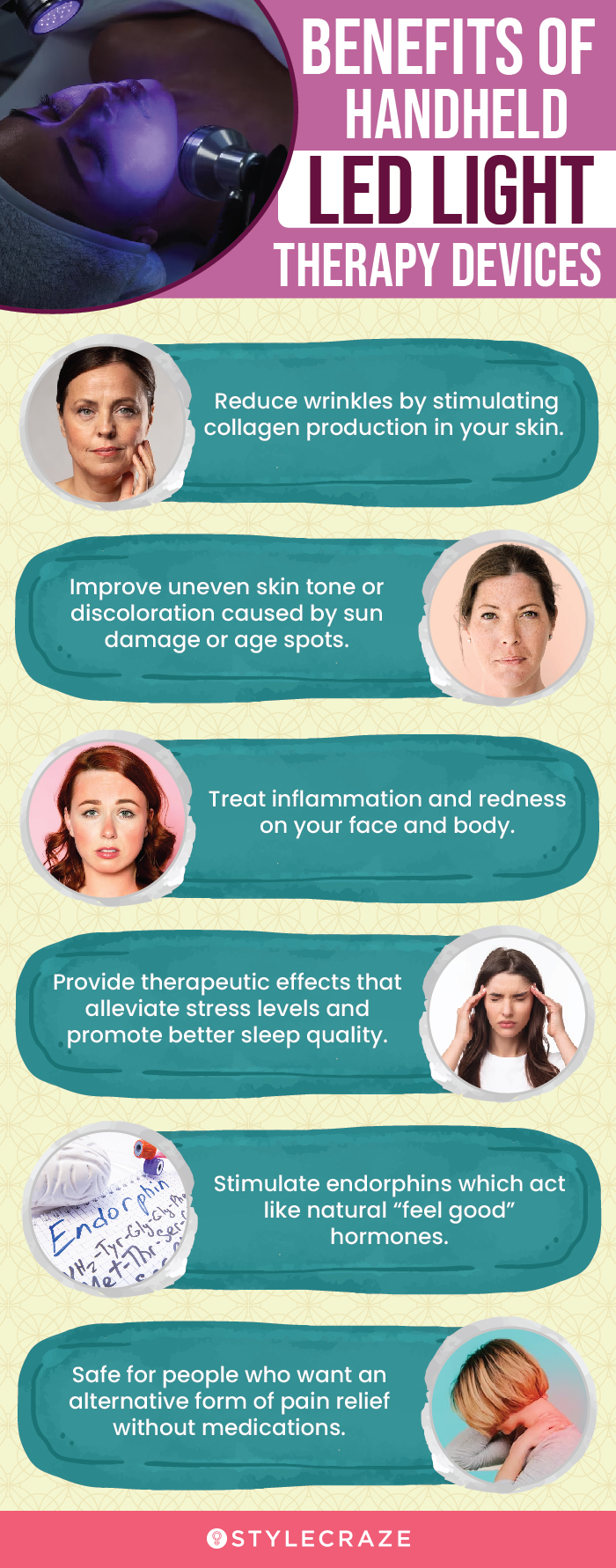 Benefits Of Handheld LED Light Therapy Devices (infographic)