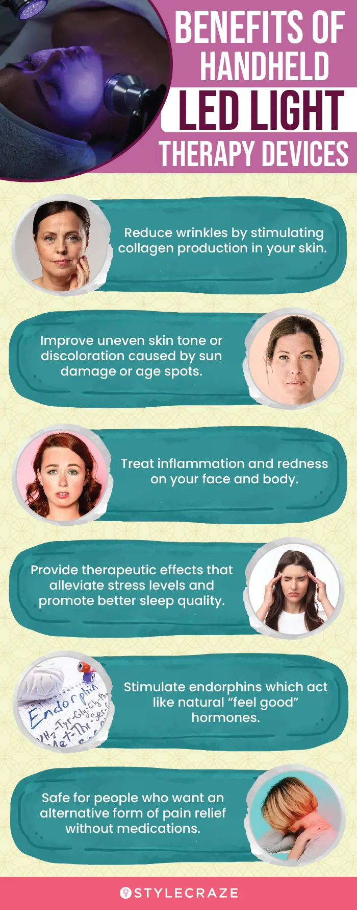 Benefits Of Handheld LED Light Therapy Devices (infographic)