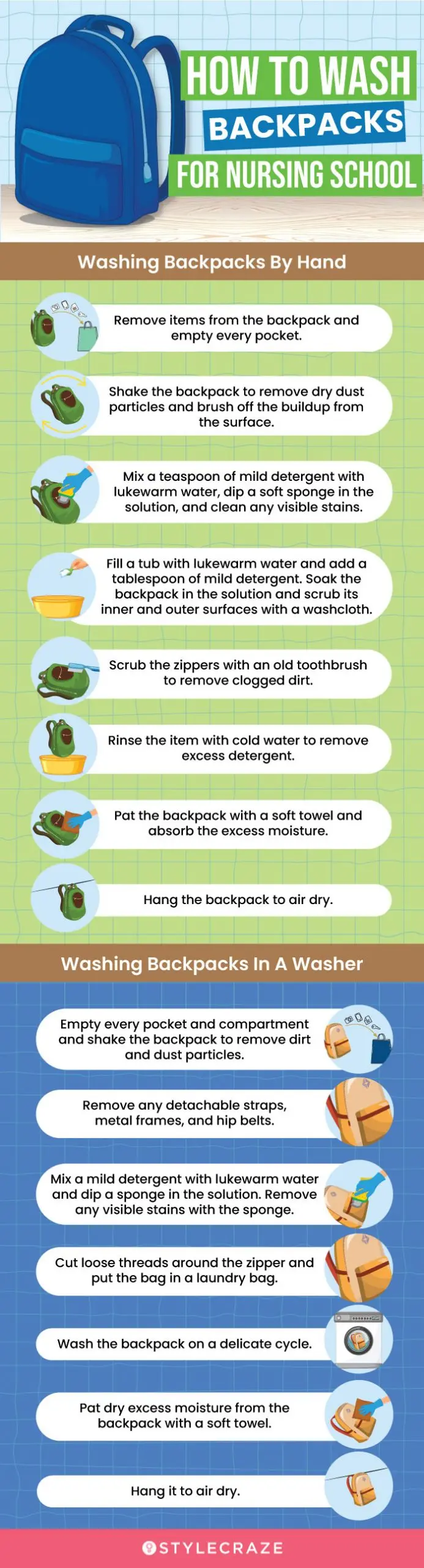 How To Wash Backpacks For Nursing School(infographic)