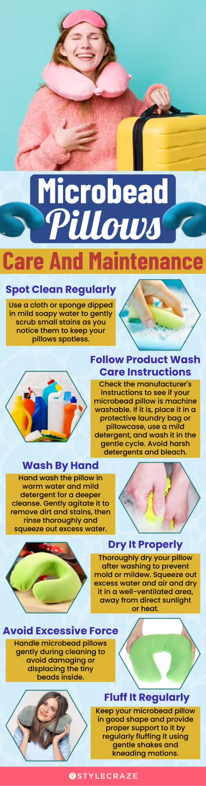 Microbead Pillows: Care And Maintenance (infographic)