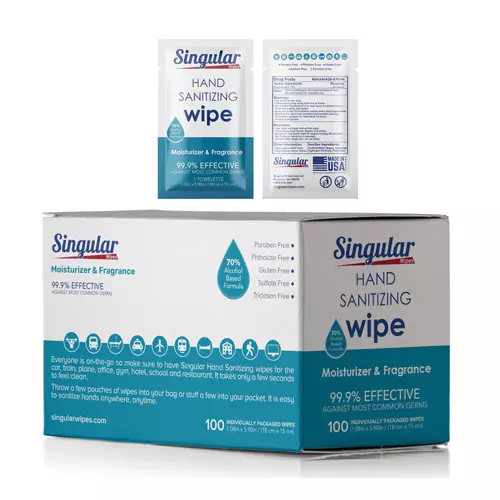 Singular Hand Sanitizing Wipes