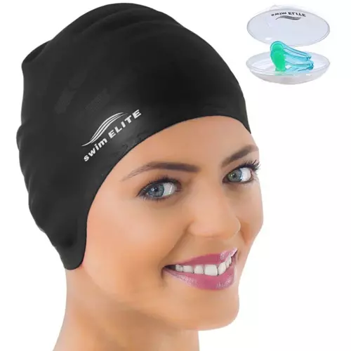 Swim ELITE Silicone Swim Cap for Long Hair