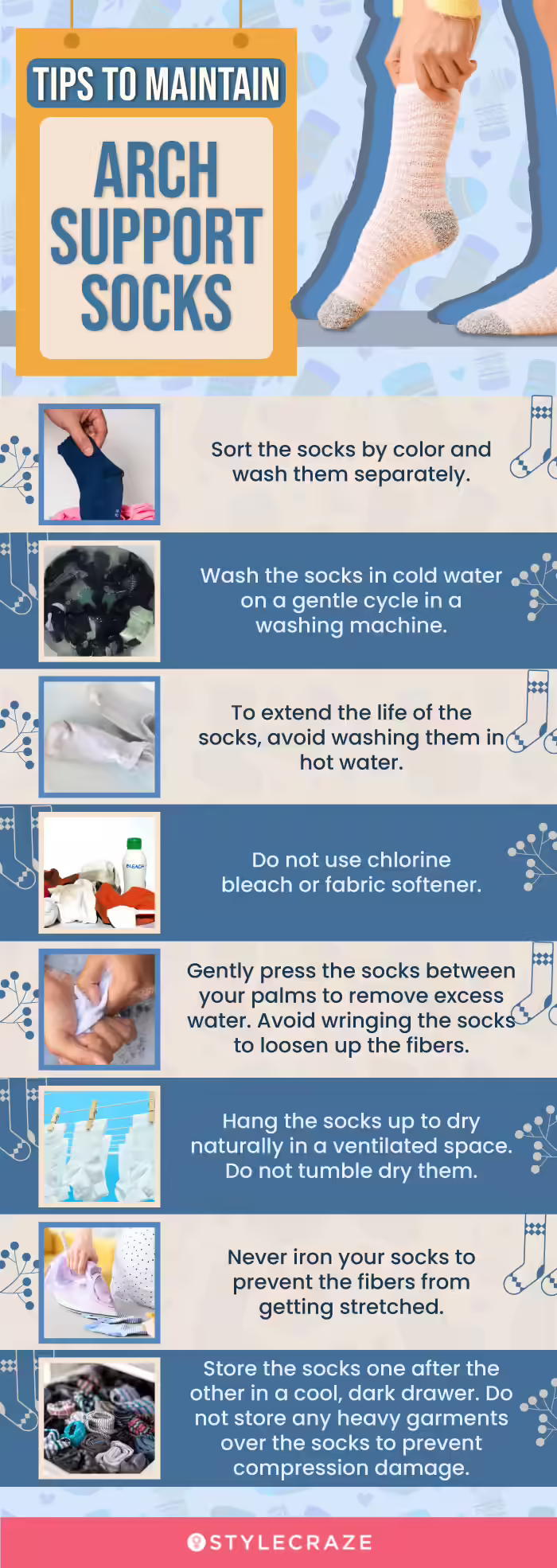 Tips To Maintain Arch Support Socks