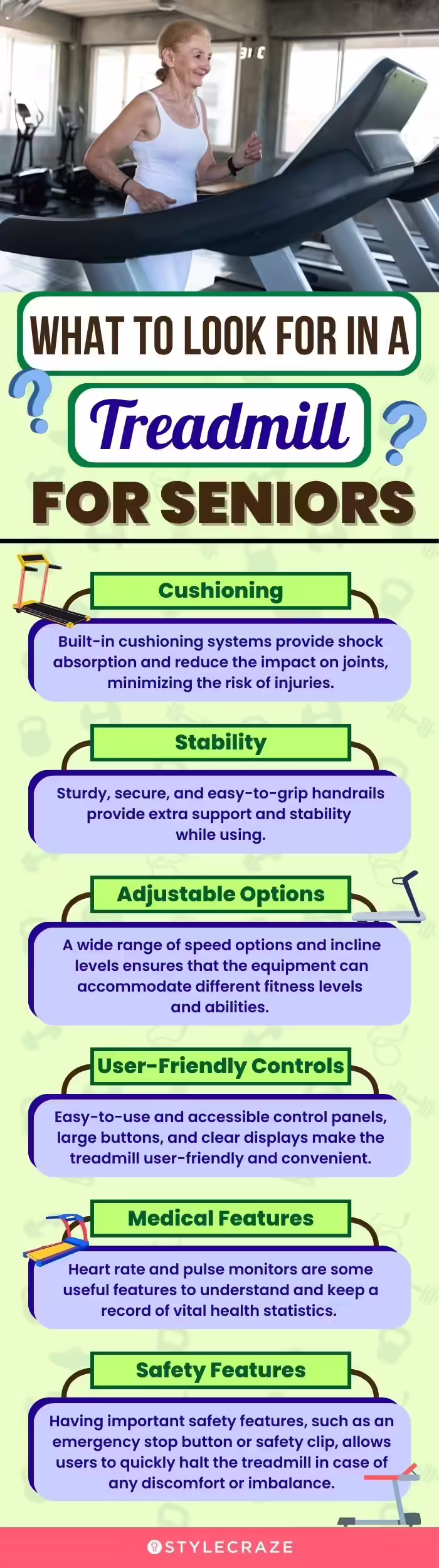 What To Look For In A Treadmill For Seniors (infographic)