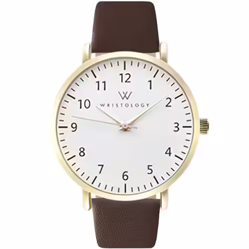Wristology Olivia Maxi Gold Numbers Leather Watch
