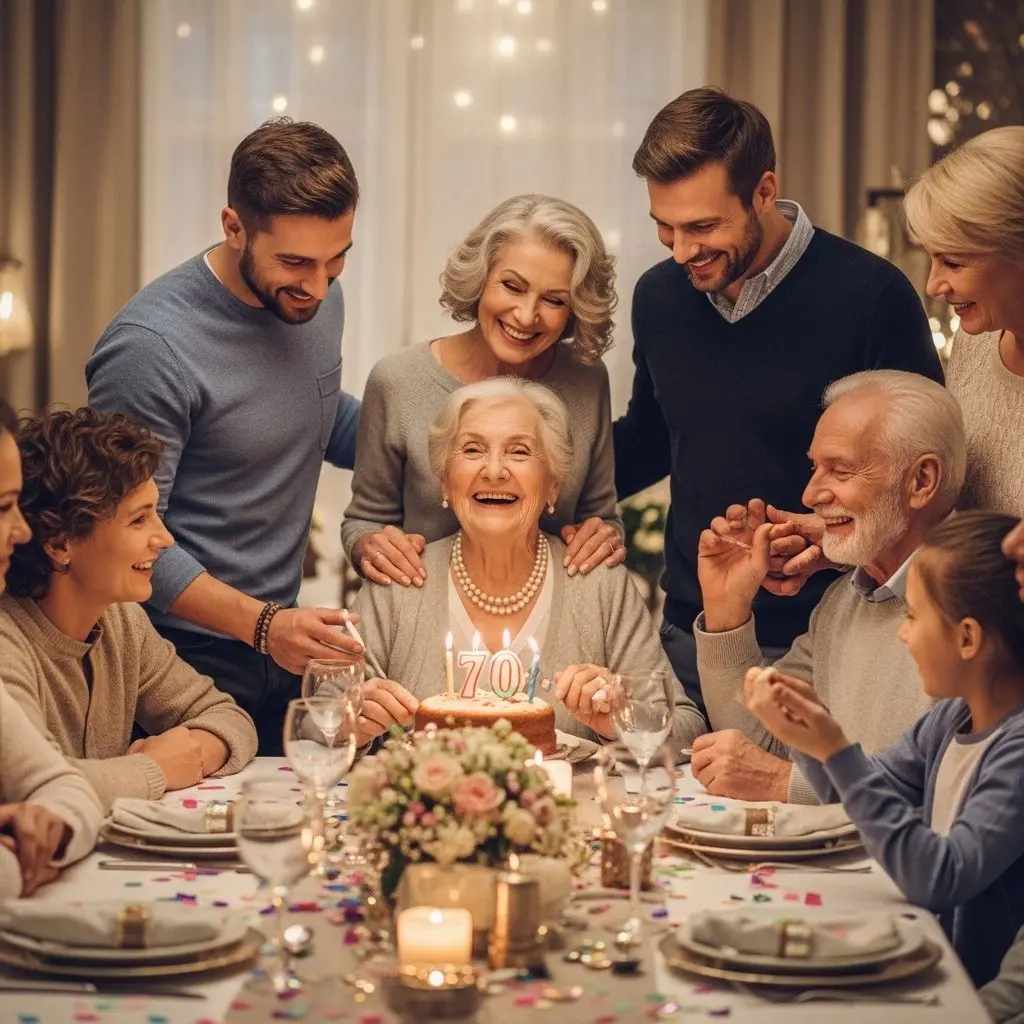 Find the perfect message to celebrate a loved one’s 70th birthday, from touching greetings to funny notes and wise words.