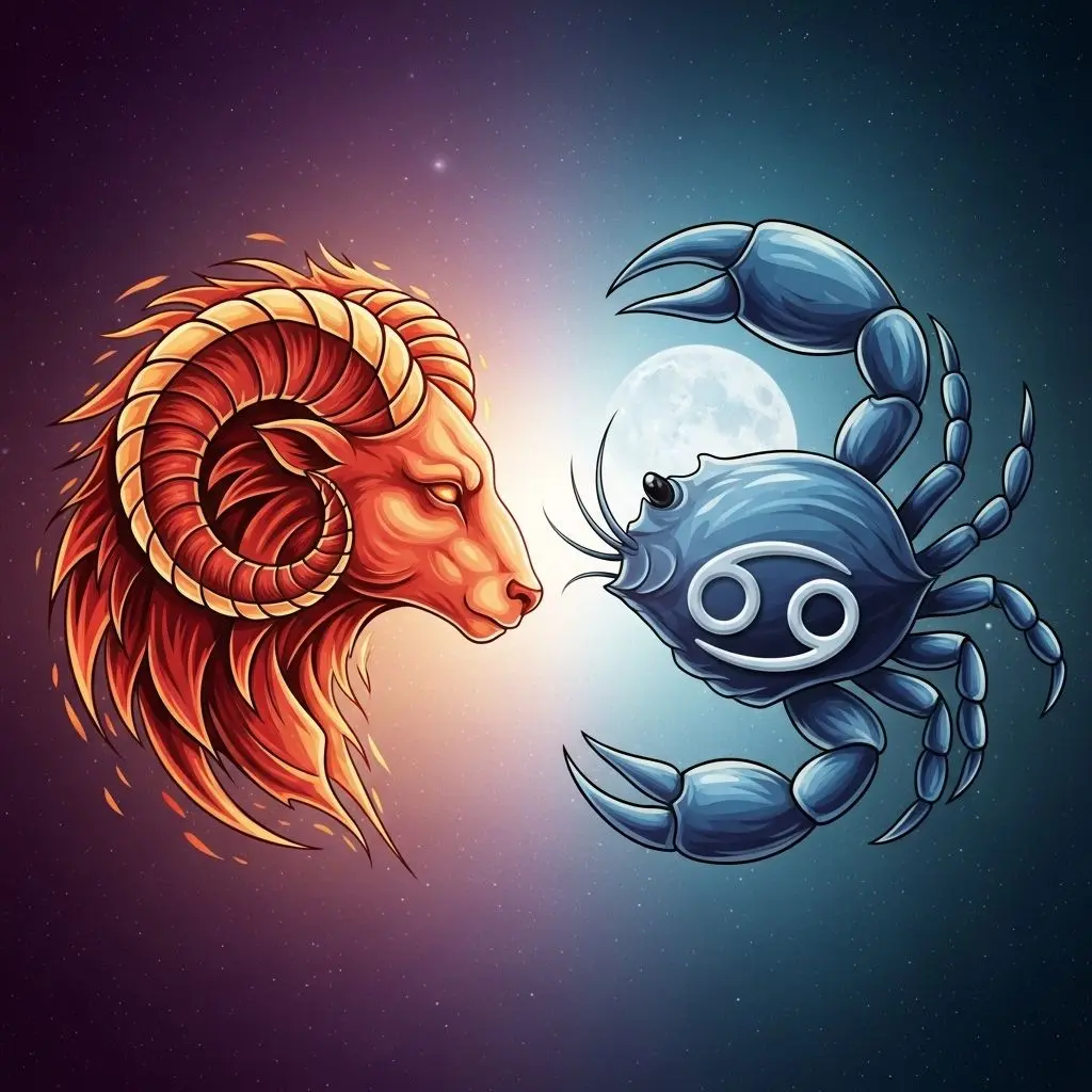 Discover the dynamic relationship between Aries and Cancer, exploring love, friendship, marriage, trust, and how these signs connect or clash.