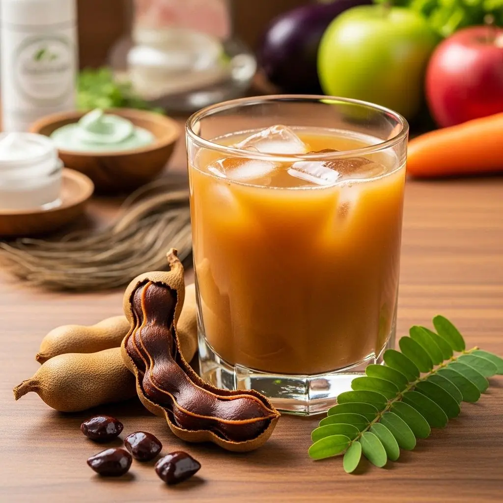 Boost skin glow, promote hair vitality, and support overall wellness with nutrient-rich tamarind juice.