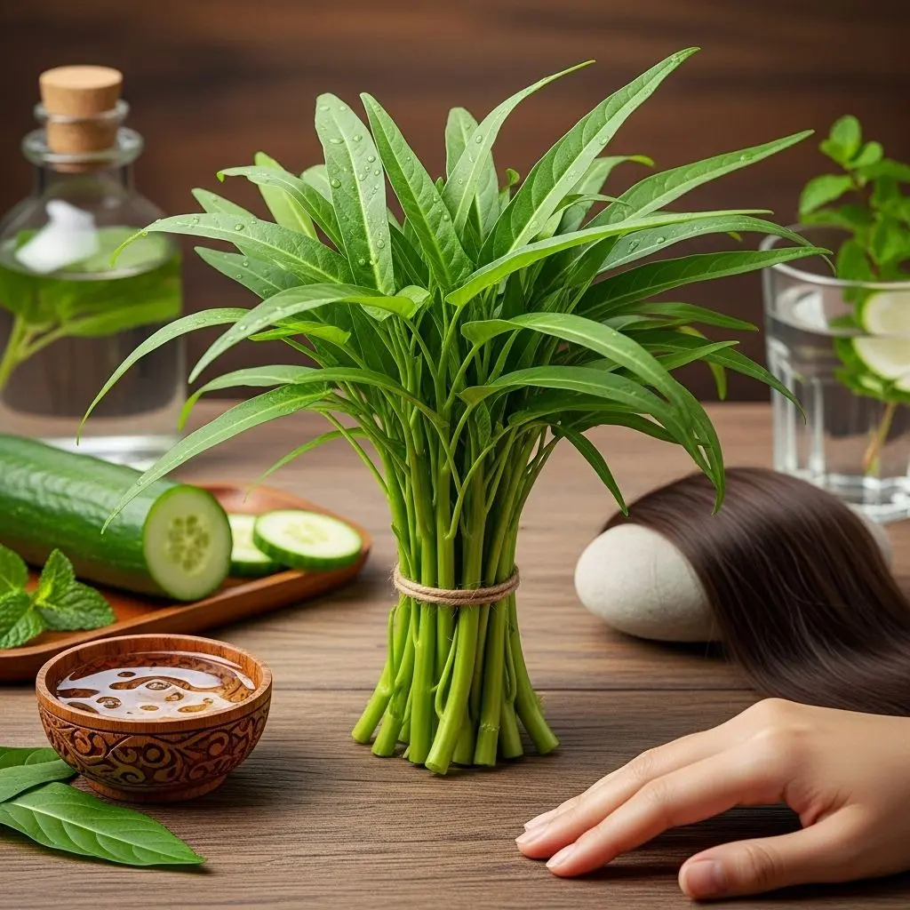 Explore how nutrient-rich water spinach can rejuvenate skin, boost hair growth, and enhance overall health naturally.