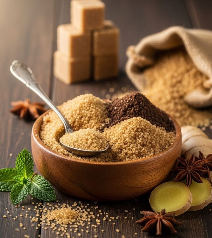 Discover the nutritional profile, health benefits, uses, types, recipes, and important precautions about brown sugar.