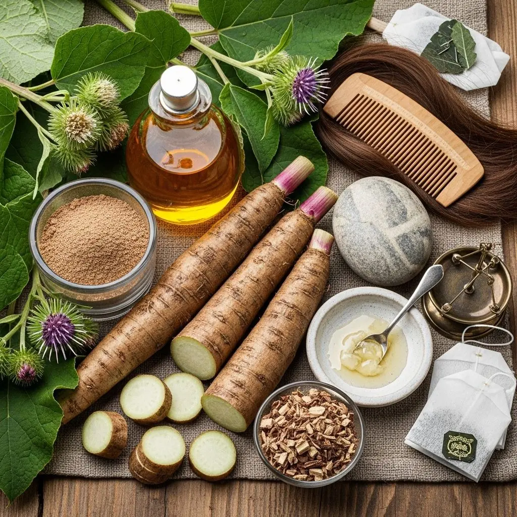 Uncover the extensive benefits of burdock root for glowing skin, vibrant hair, and enhanced overall health.